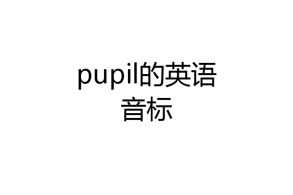pupil的英语音标