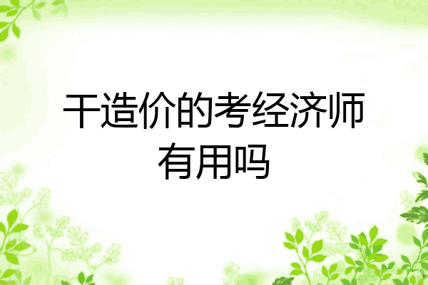 干造价的考经济师有用吗