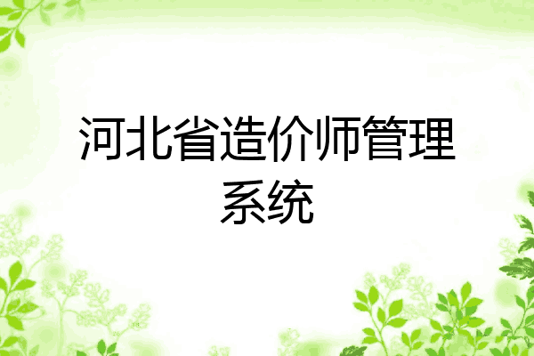 河北省造价师管理系统