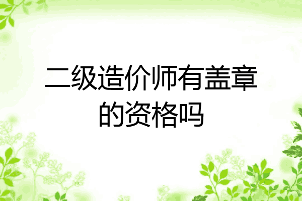 二级造价师有盖章的资格吗