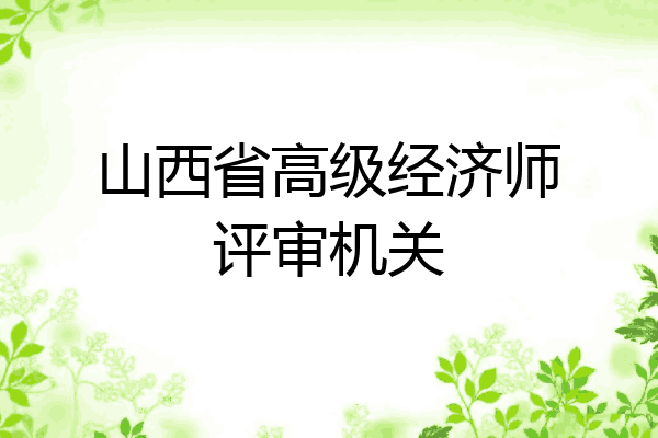 山西省高级经济师评审机关
