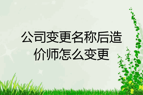 公司变更名称后造价师怎么变更