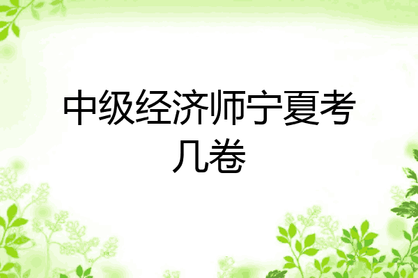 中级经济师宁夏考几卷