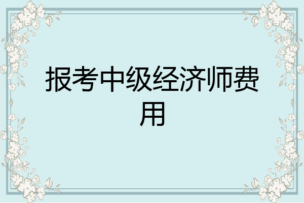 报考中级经济师费用