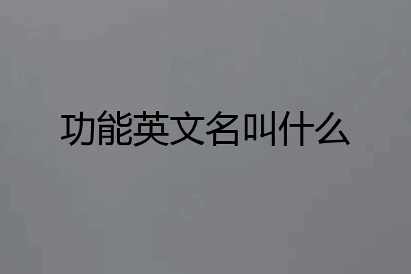 功能英文名叫什么