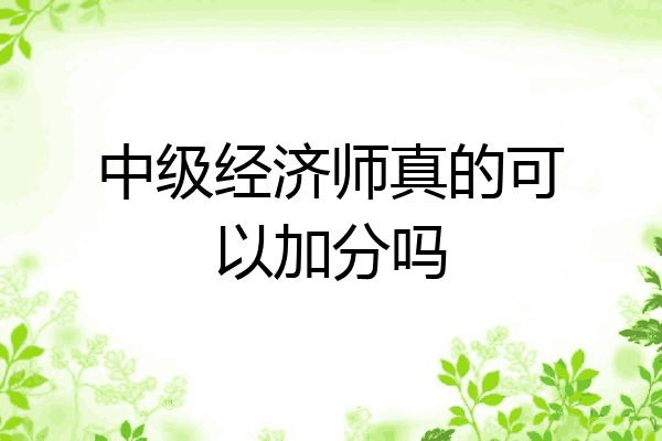 中级经济师真的可以加分吗