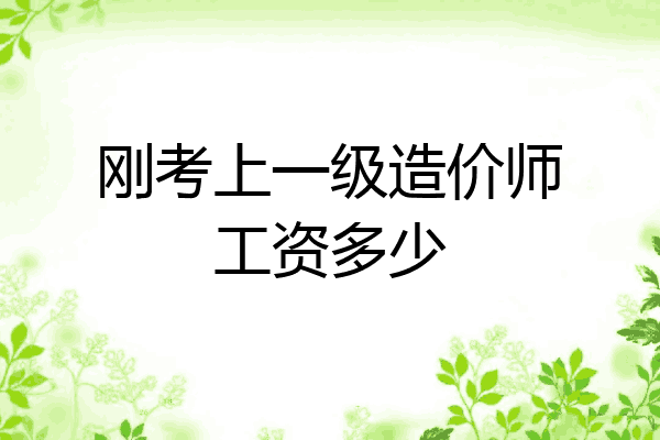 刚考上一级造价师工资多少