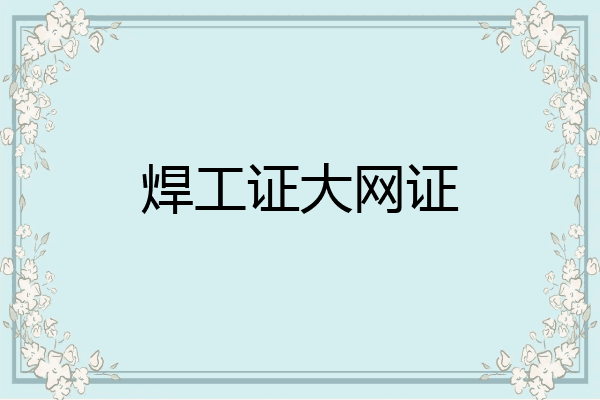 焊工证大网证