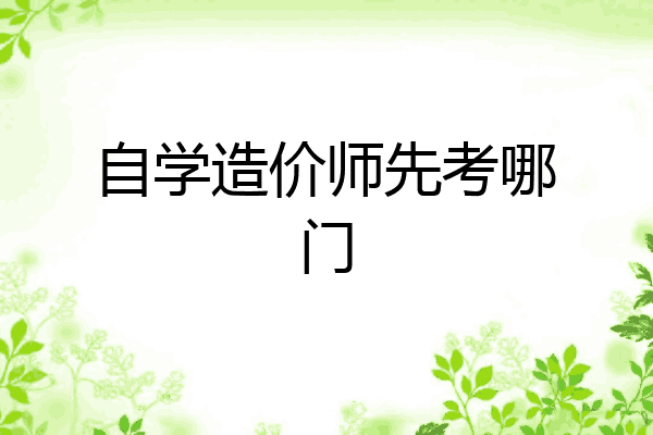 自学造价师先考哪门