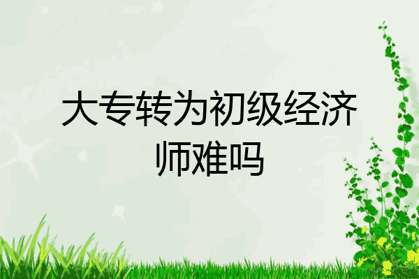 大专转为初级经济师难吗
