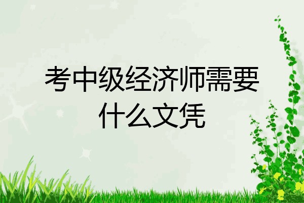 考中级经济师需要什么文凭