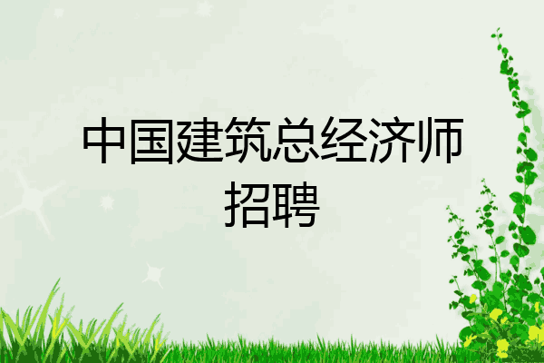 中国建筑总经济师招聘