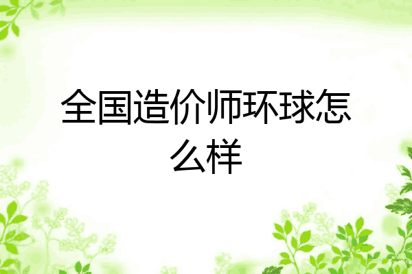 全国造价师环球怎么样