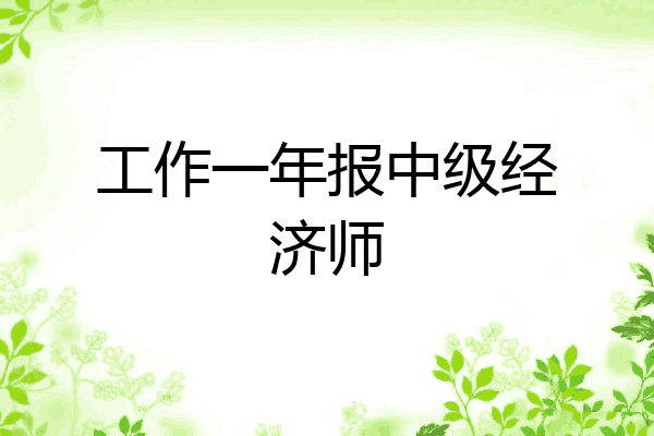 工作一年报中级经济师