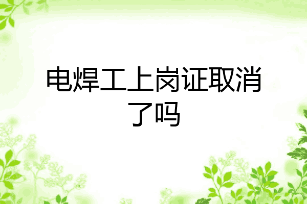 电焊工上岗证取消了吗