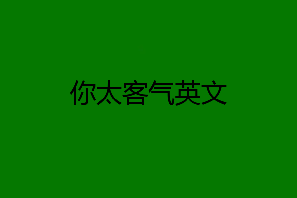 你太客气英文