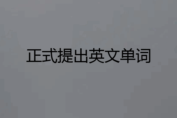 正式提出英文单词