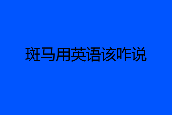 斑马用英语该咋说