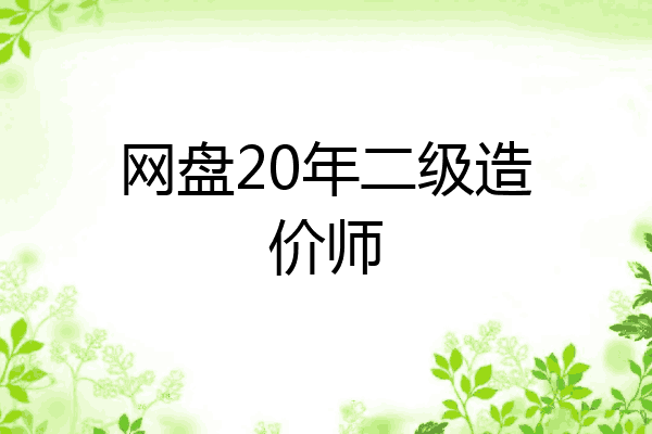 网盘20年二级造价师