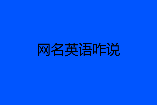 网名英语咋说