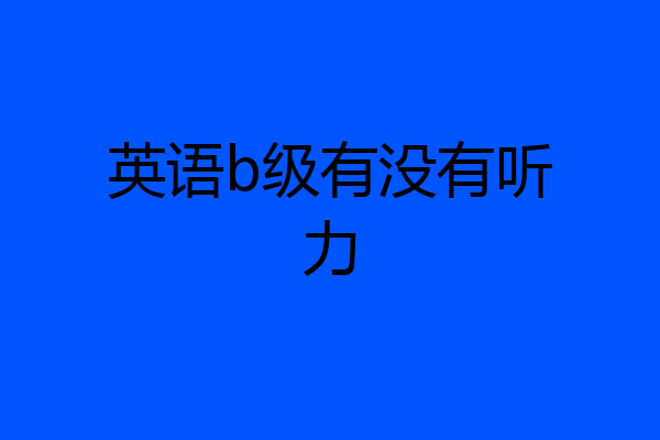 英语b级有没有听力