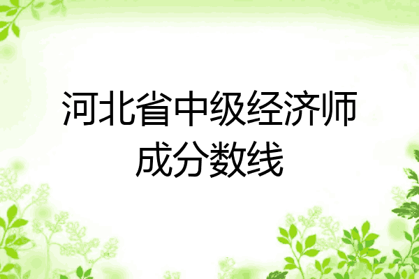 河北省中级经济师成分数线