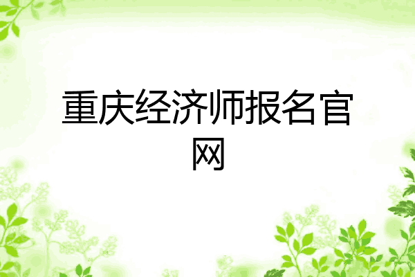 重庆经济师报名官网