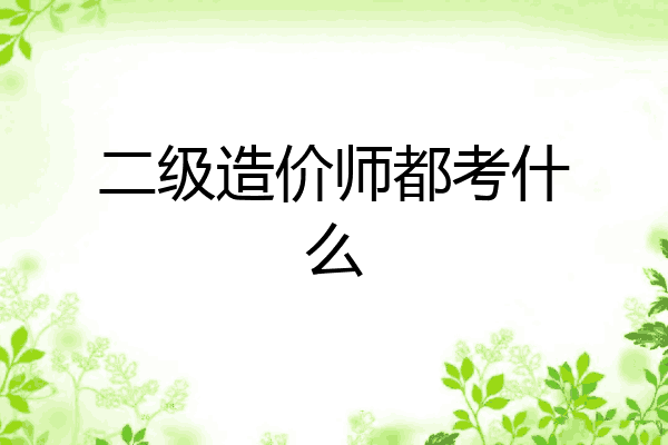 二级造价师都考什么