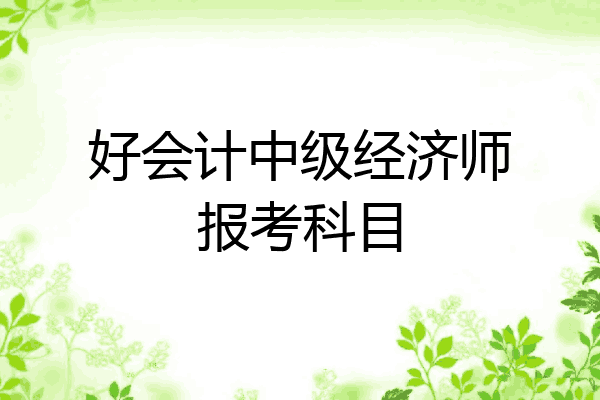 好会计中级经济师报考科目
