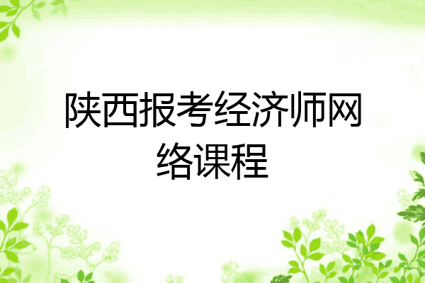 陕西报考经济师网络课程