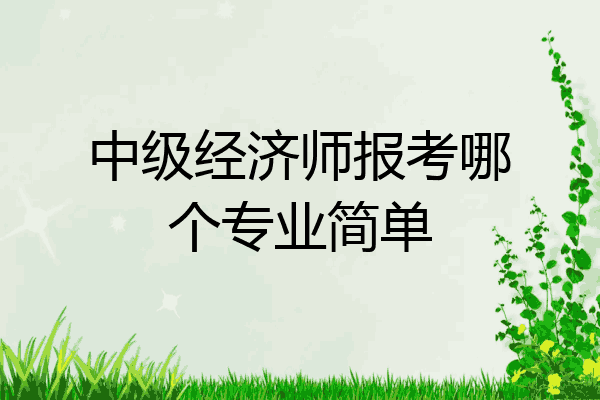 中级经济师报考哪个专业简单