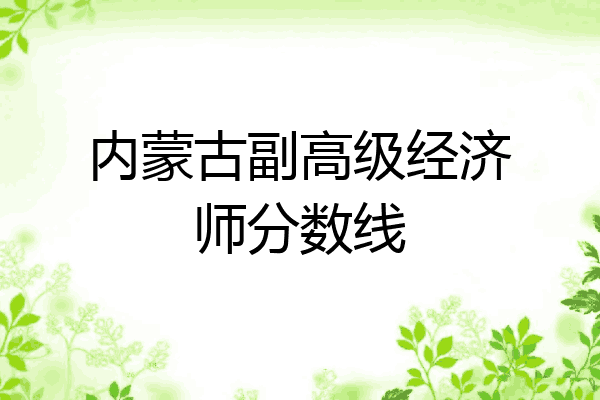 内蒙古副高级经济师分数线
