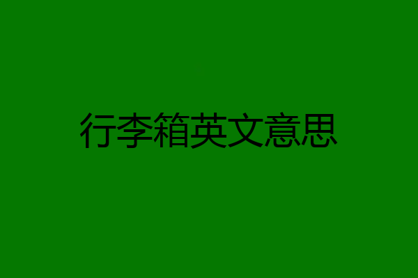 行李箱英文意思