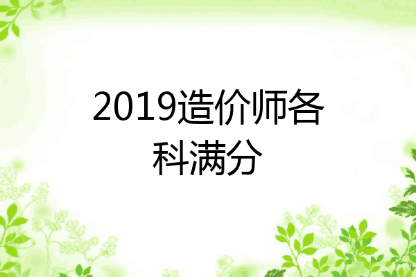 2019造价师各科满分