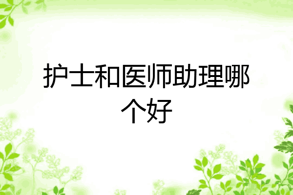 护士和医师助理哪个好