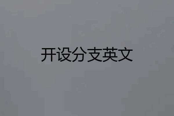 开设分支英文
