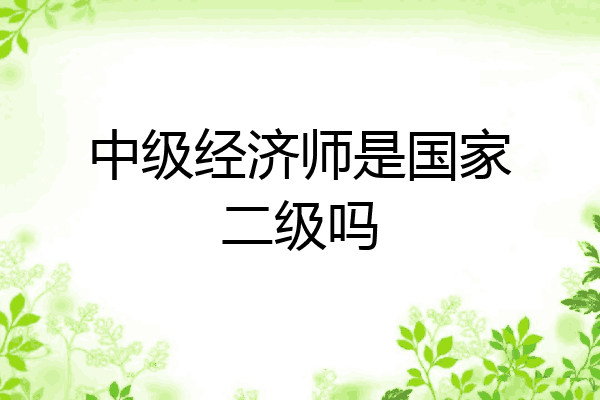 中级经济师是国家二级吗