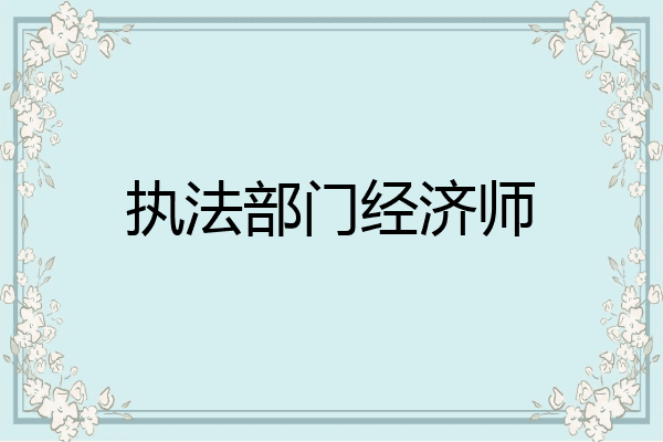 执法部门经济师