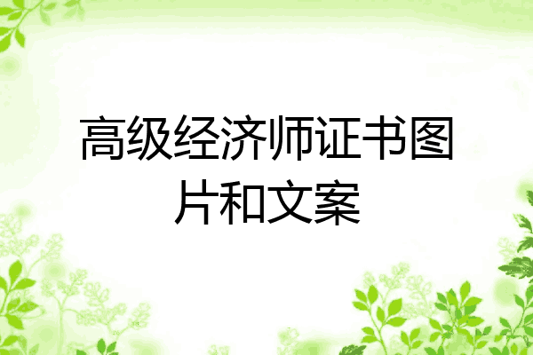 高级经济师证书图片和文案