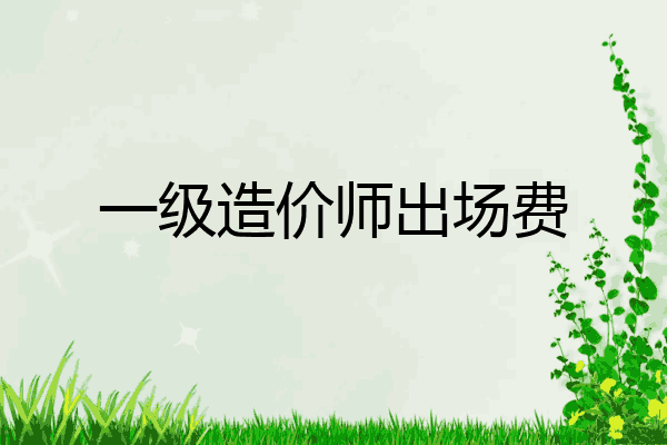 一级造价师出场费