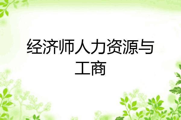 经济师人力资源与工商