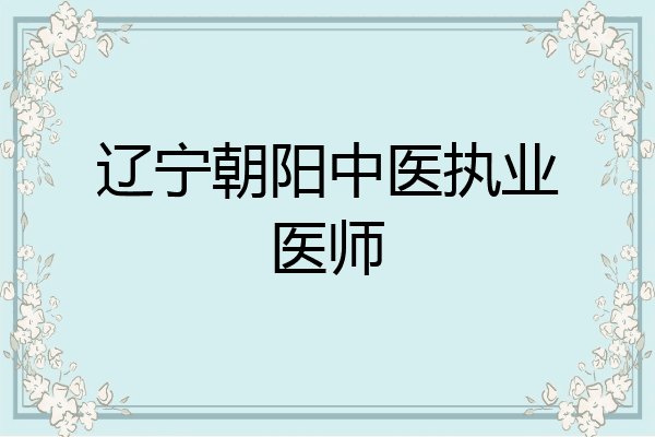 辽宁朝阳中医执业医师