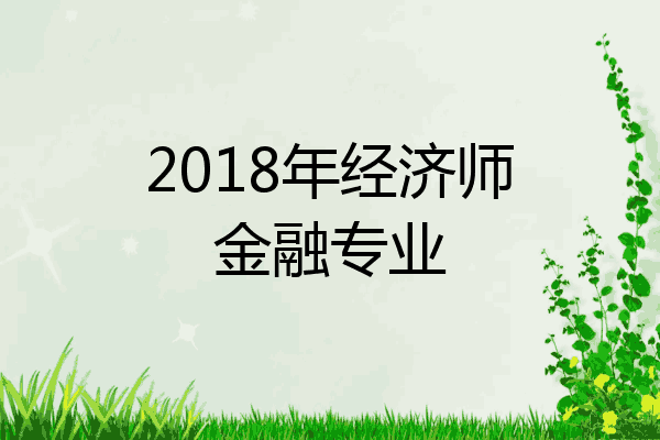 2018年经济师金融专业