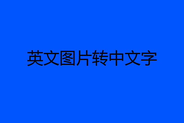 英文图片转中文字