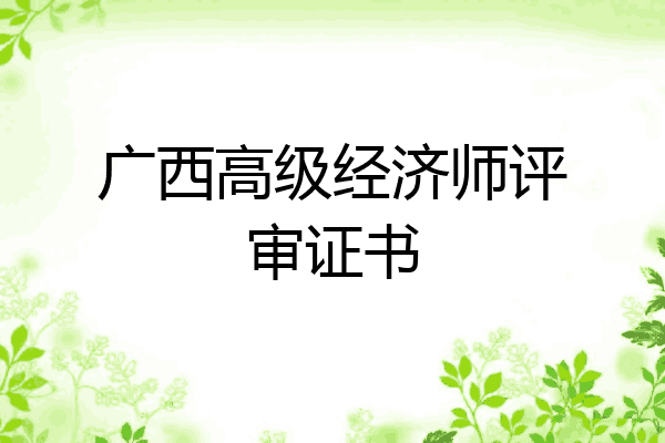 广西高级经济师评审证书