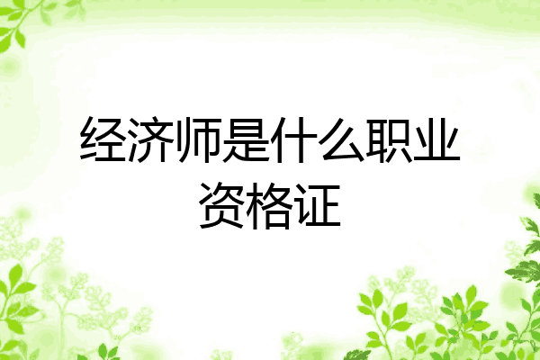 经济师是什么职业资格证