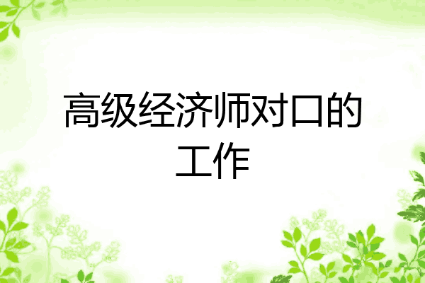 高级经济师对口的工作