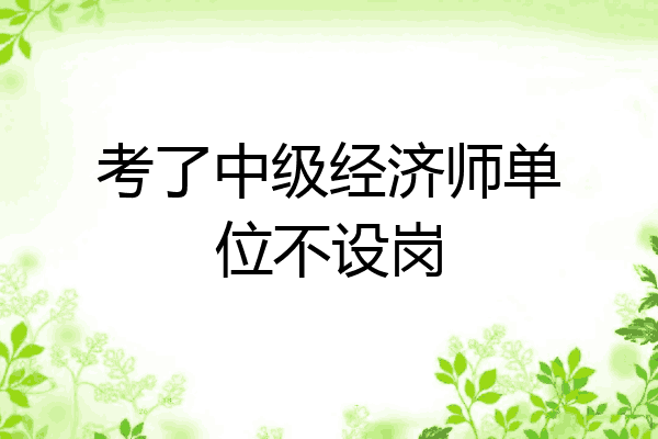 考了中级经济师单位不设岗