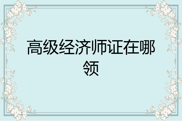 高级经济师证在哪领