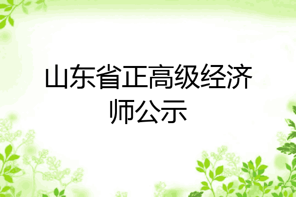 山东省正高级经济师公示